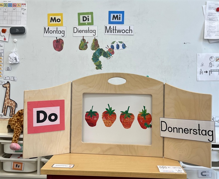 Bücher erleben mit dem Kamishibai - die E3 lernt die Wochentage